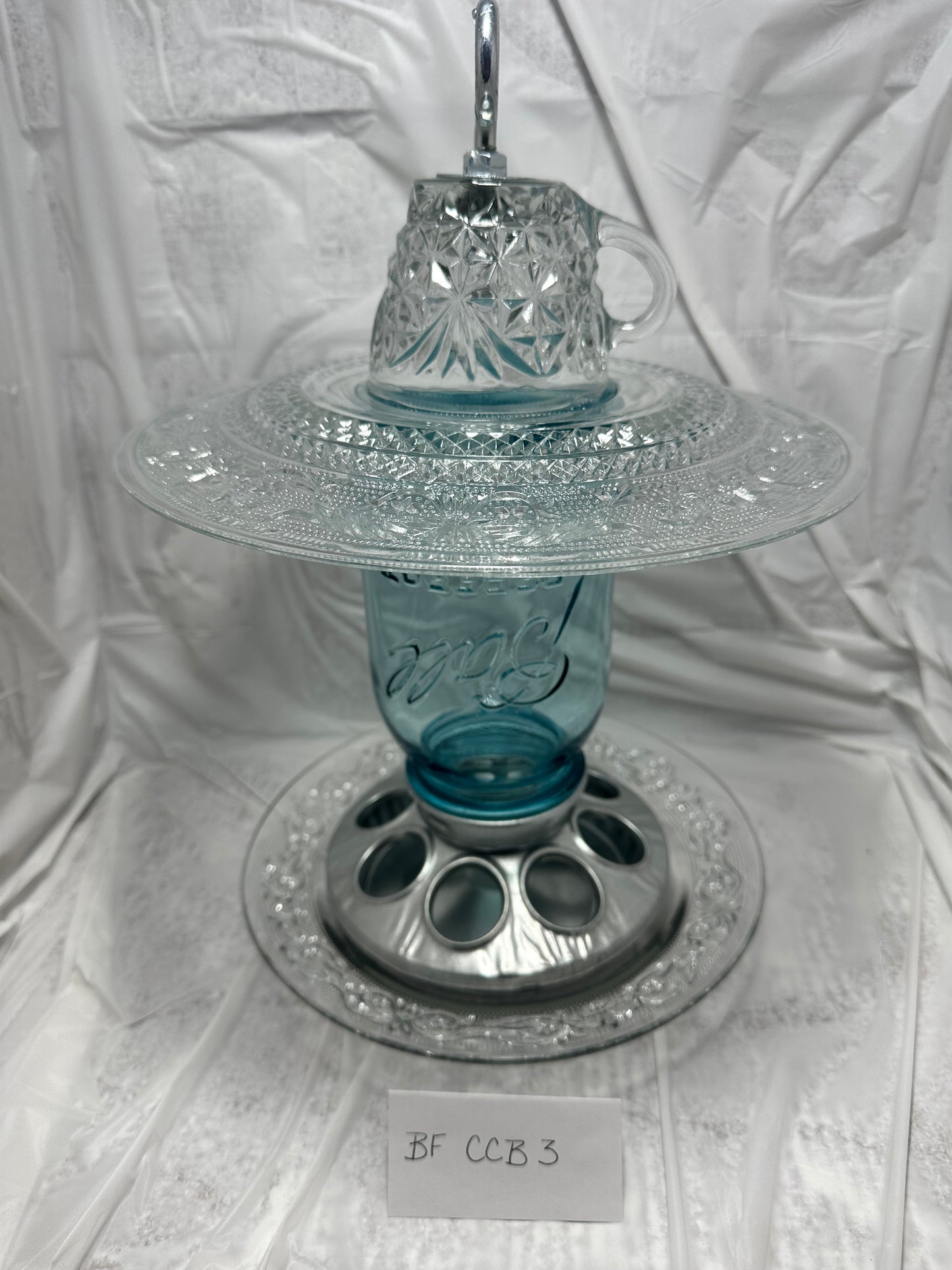 Birdfeeder Clear & Clear w/blue jar 3