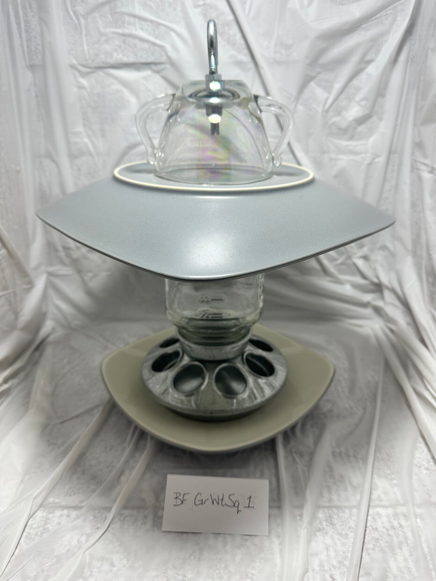 Birdfeeder Grey & White Square 1