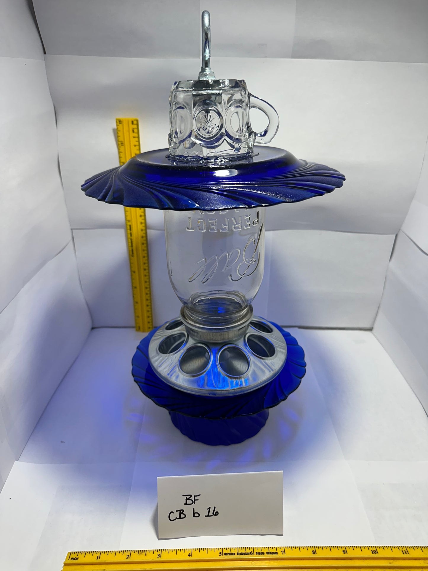 Birdfeeder Cobalt Blue w/bottom 15 & 16