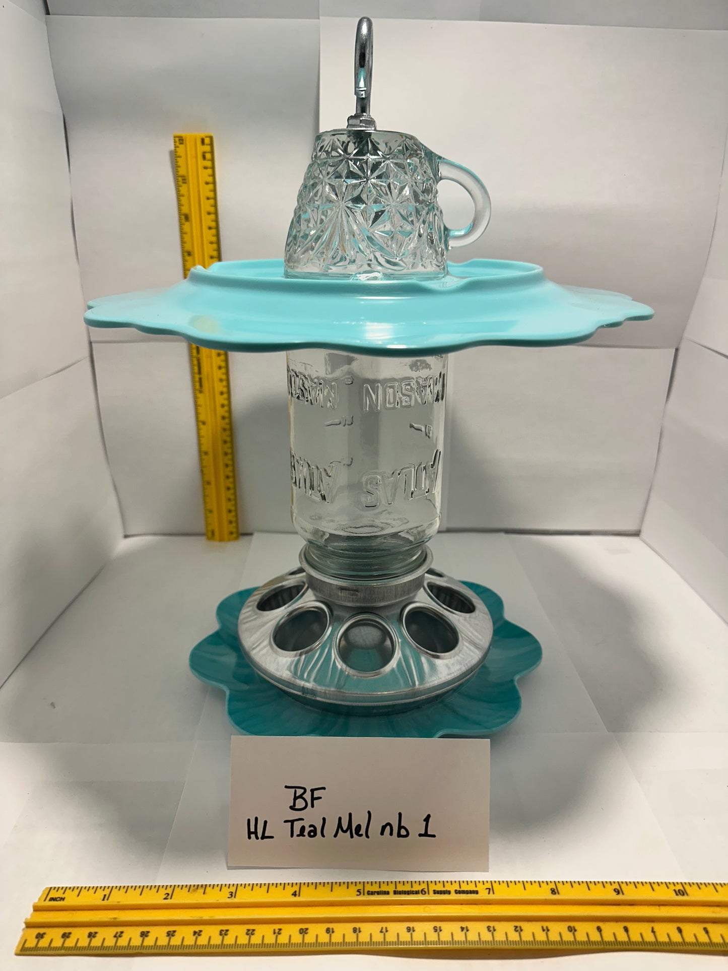Birdfeeder HL Teal Mel w/ no bottom 1.1