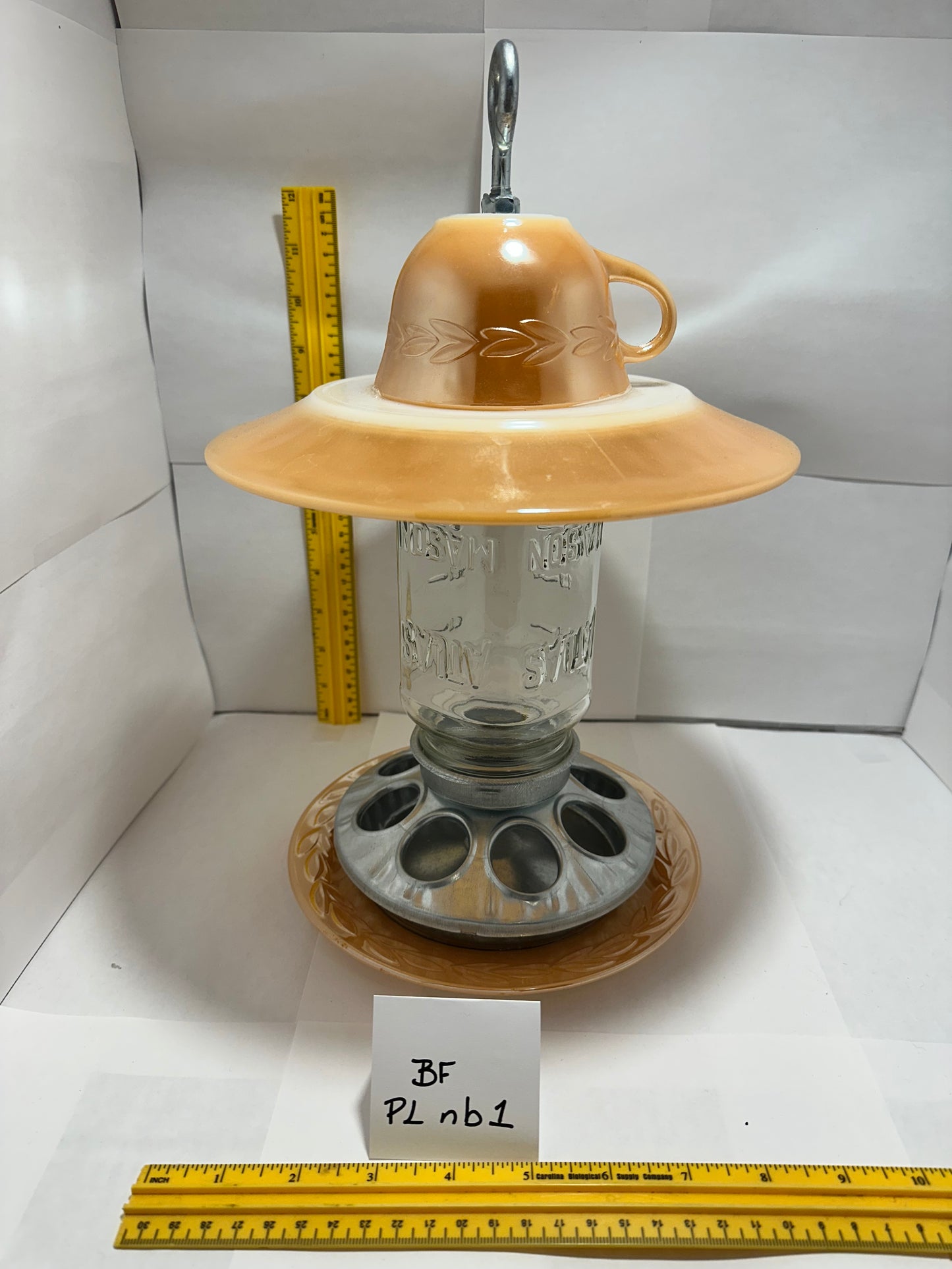 Birdfeeder Peach Luster no bottom 1