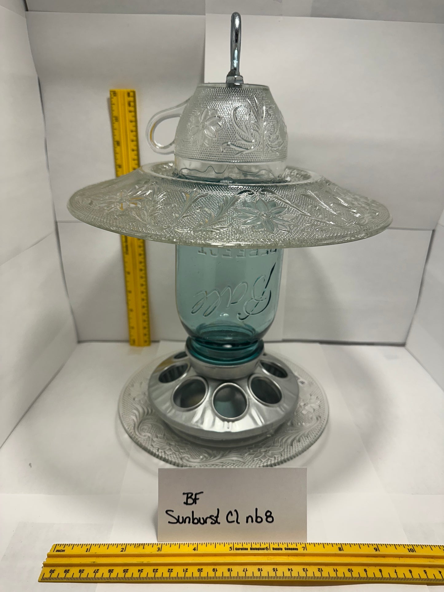 Birdfeeder Sunburst Cl no bottom 8 (blue jar)