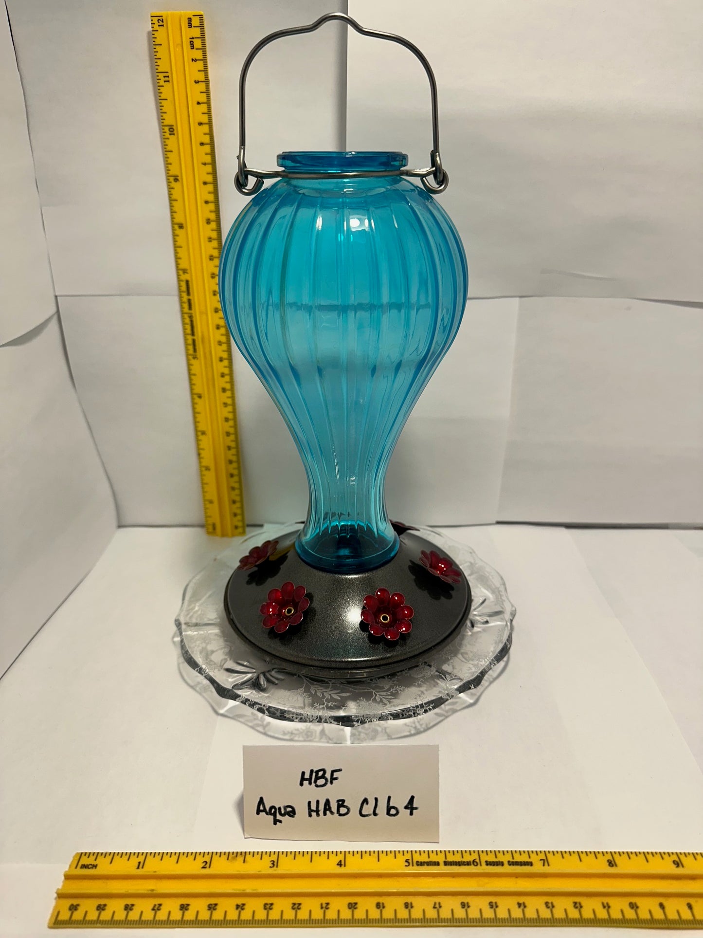 Hummingbird Feeder Aqua HotAirBalloon w/clear bottom 3 & 4