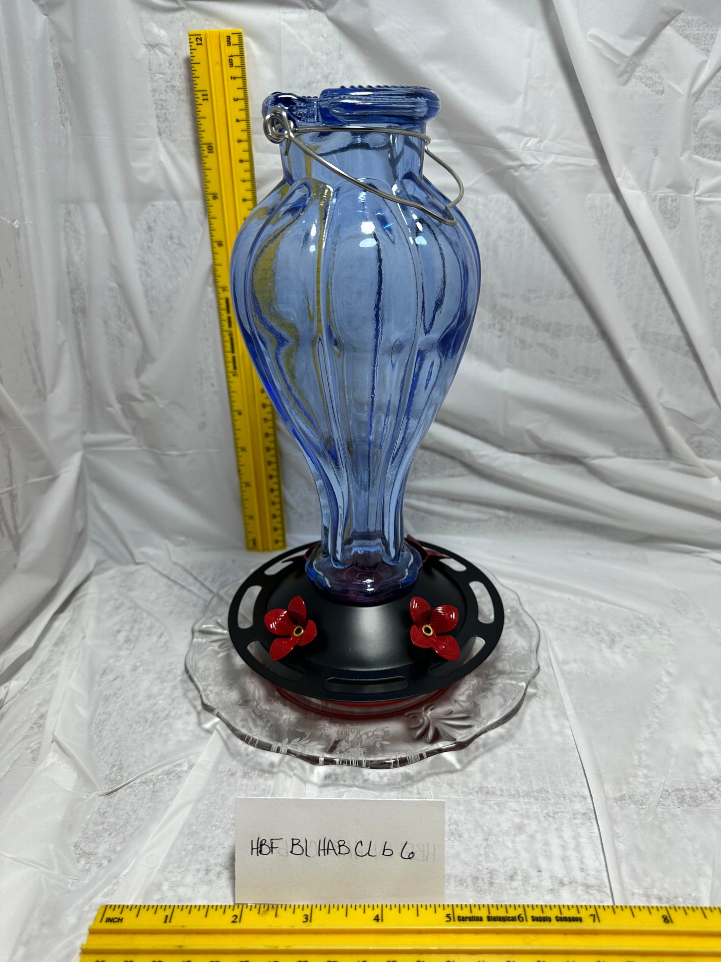 Hummingbird Feeder Blue HotAirBalloon w/white bottom 4 & 6