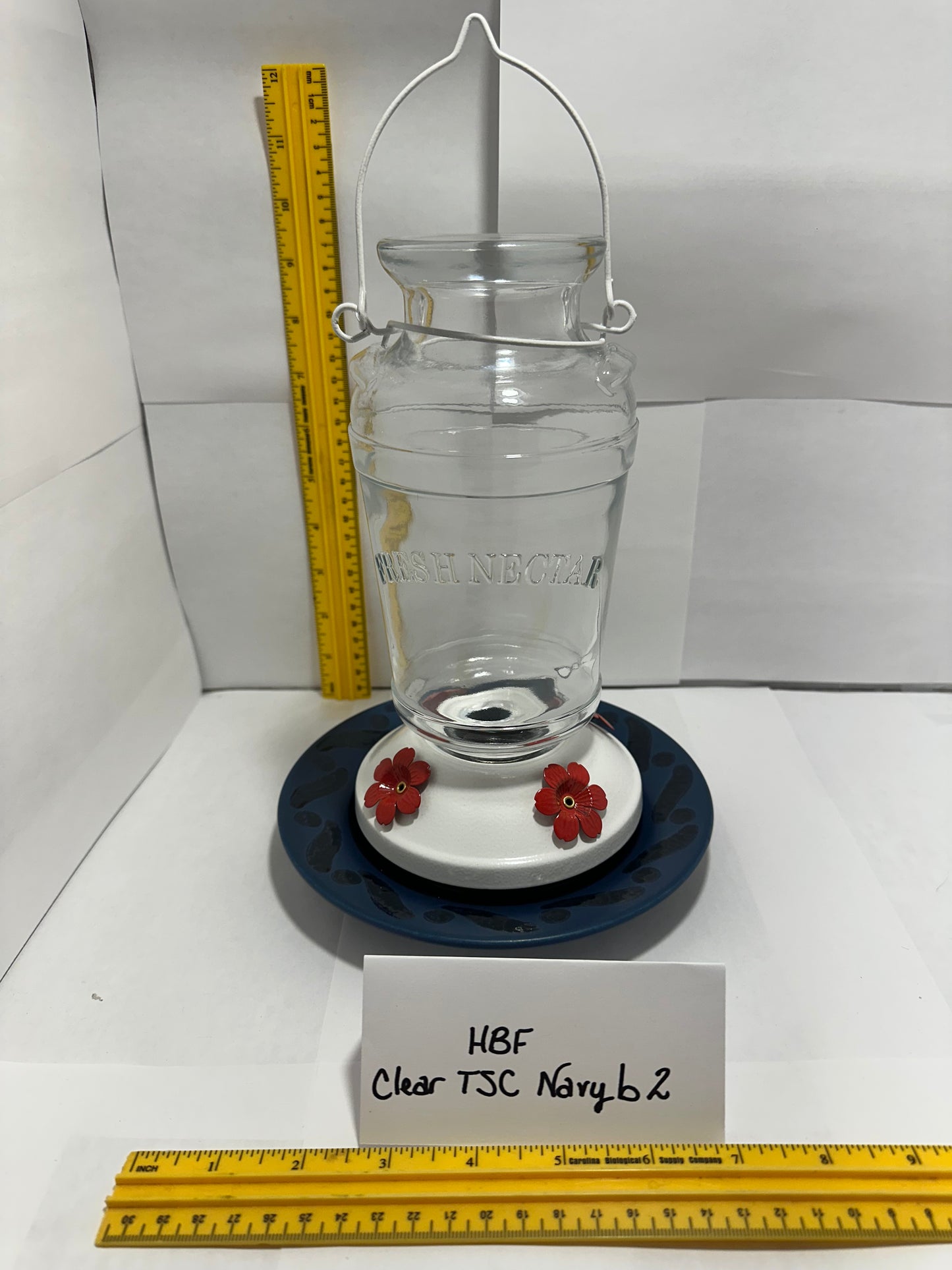 Hummingbird Feeder Clear Navy bottom 1 & 2