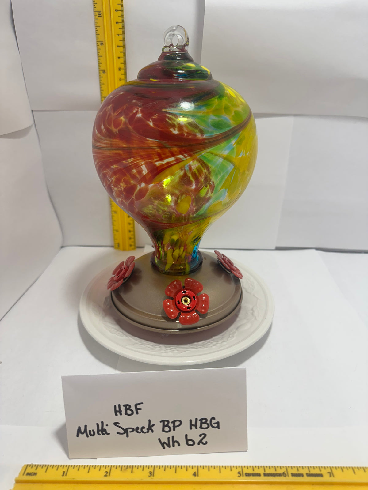 Hummingbird Feeder Multi Speck BP HBG Wh Bottom 1 & 2