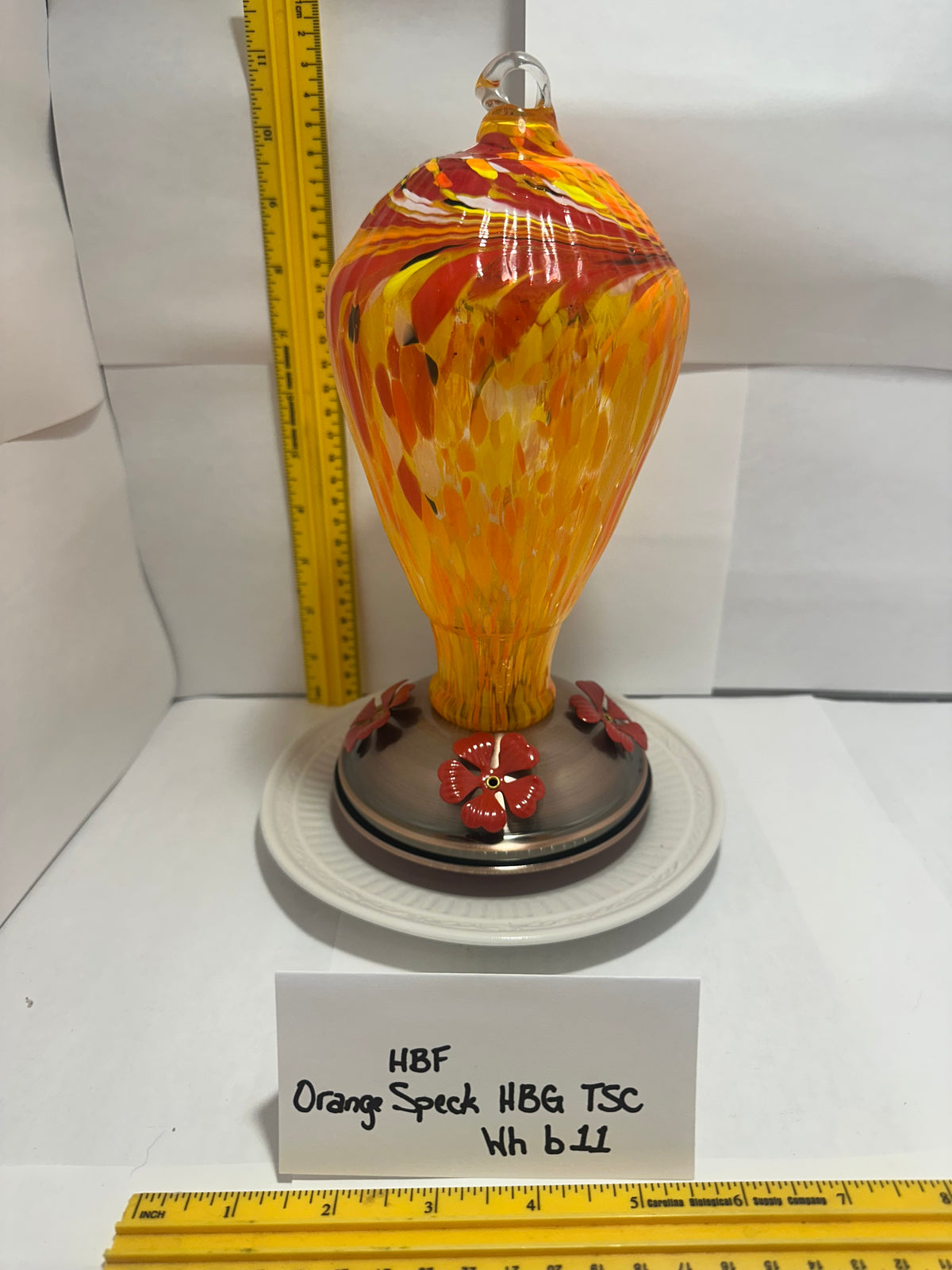 Hummingbird Feeder Orange Speck TSC White Bottom 7 & 8 & 10 & 11