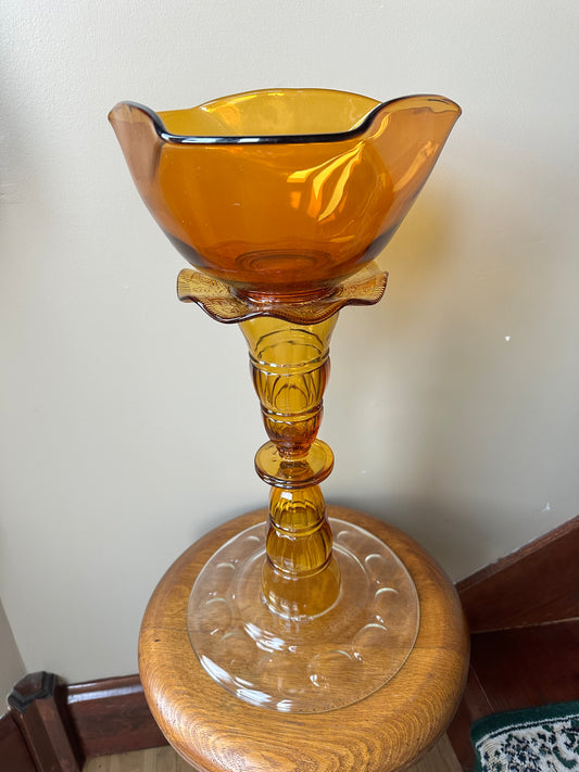 Birdbath Amber/Yellow Clear bottom 1
