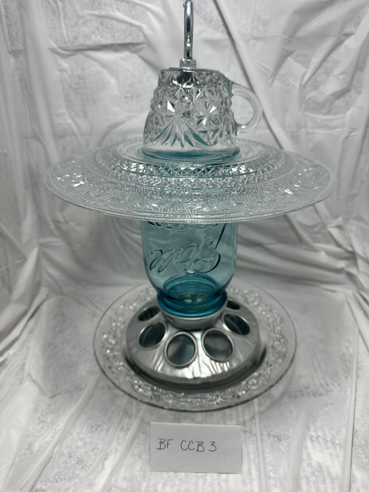 Birdfeeder Clear & Clear w/blue jar 3
