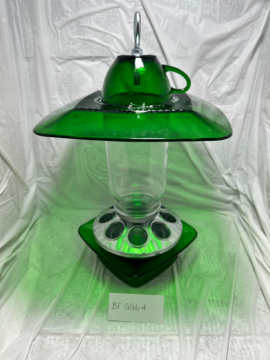 Birdfeeder Green Glass w/bottom 4