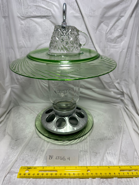 Birdfeeder Light Green Glass 4
