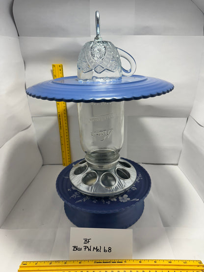 Birdfeeder Blue Melmac w/bottom 8 & 9