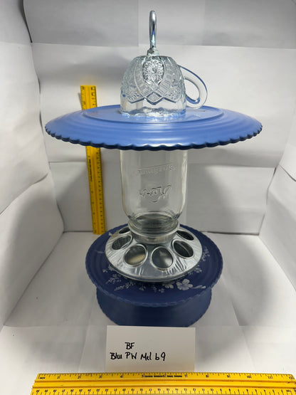 Birdfeeder Blue Melmac w/bottom 8 & 9