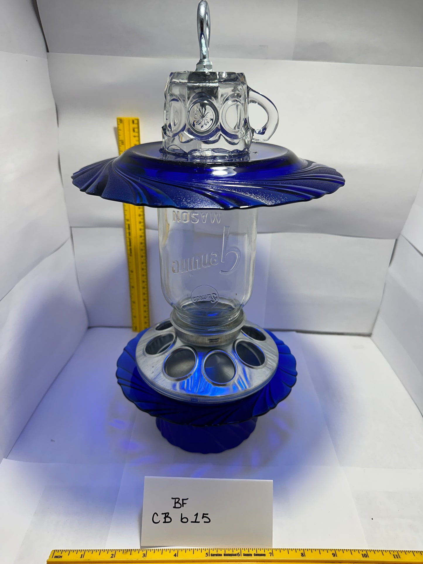 Birdfeeder Cobalt Blue w/bottom 15 & 16