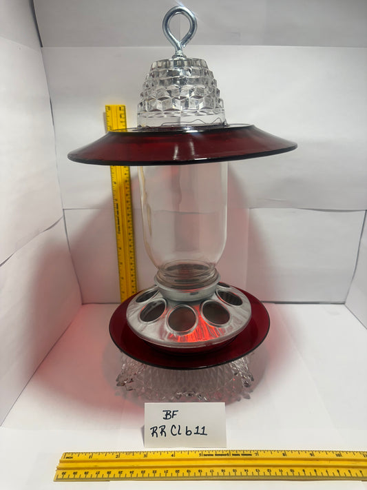 Birdfeeder Red w/clear bottom 12