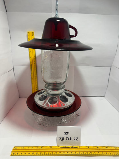 Birdfeeder Red w/clear bottom 12