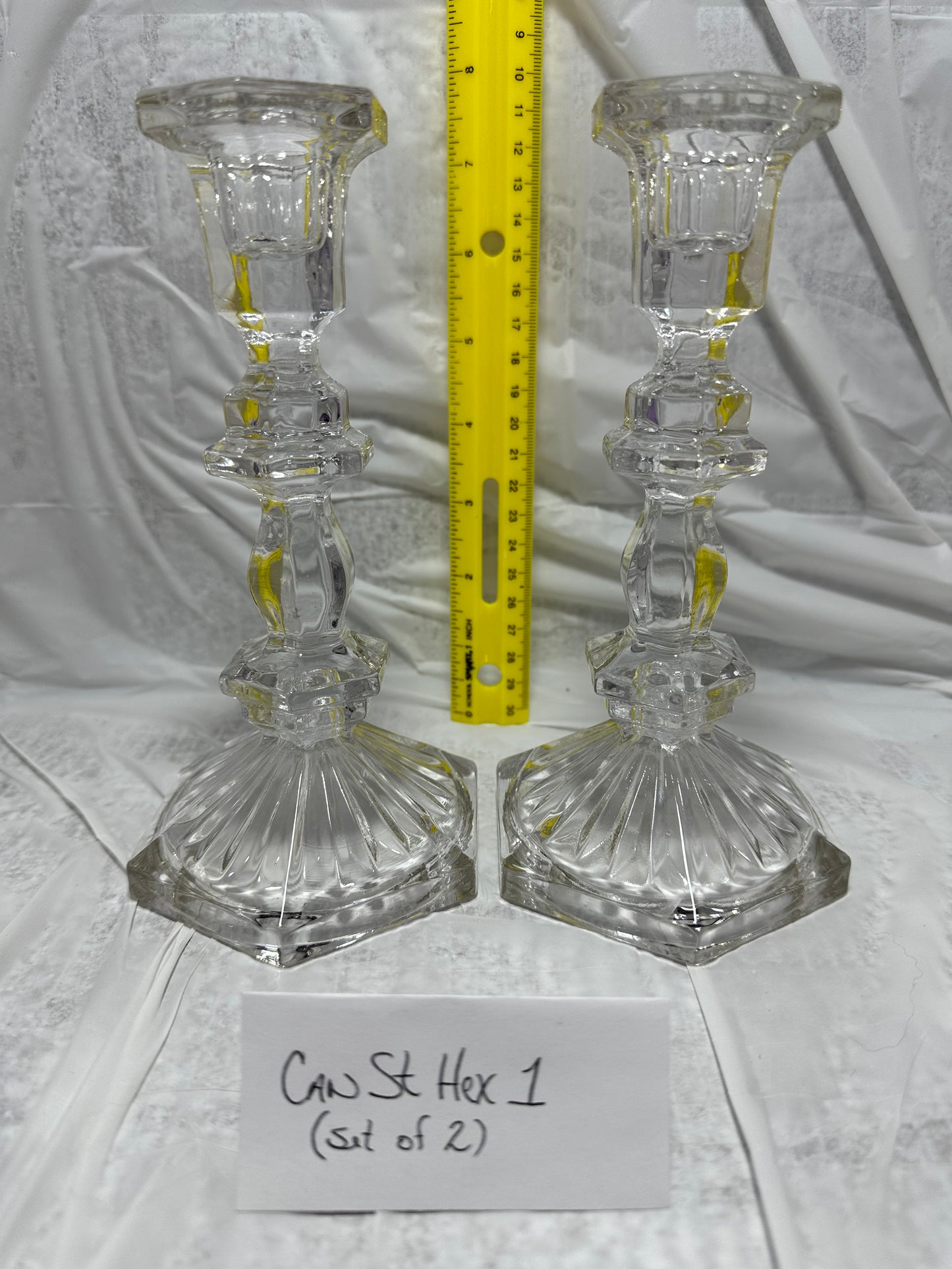 Candlesticks w/hexagonal bases 1