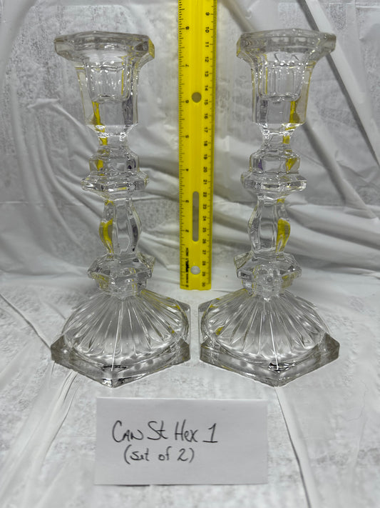 Candlesticks w/hexagonal bases 1