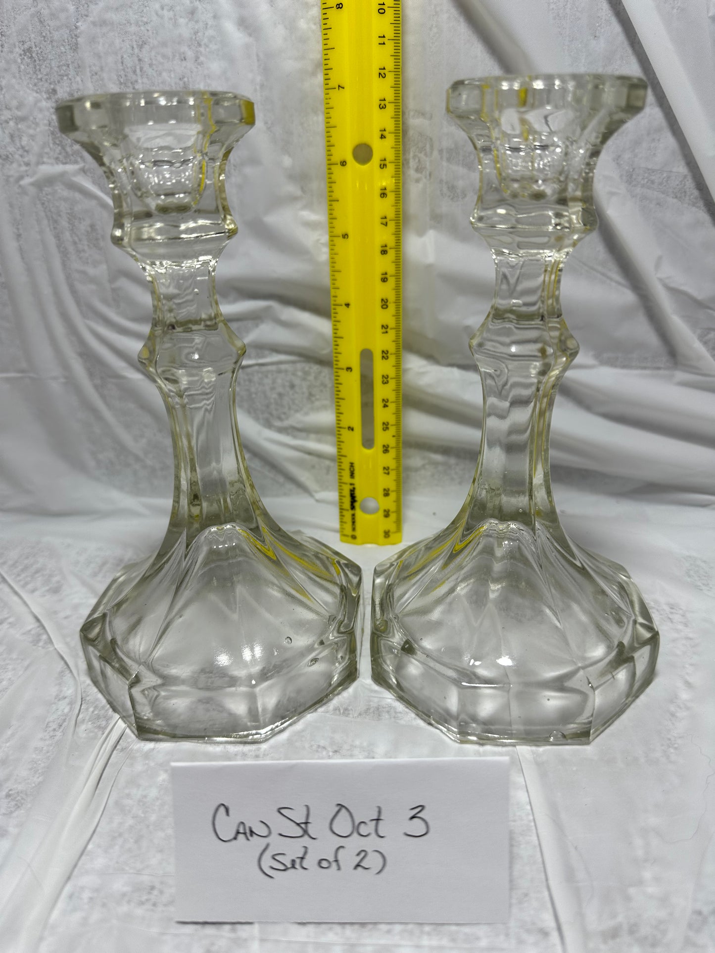 Candlesticks w/octagon bases 3