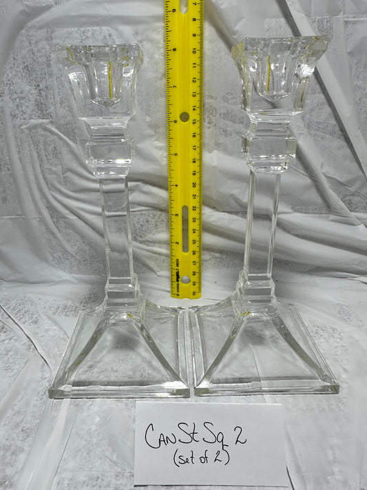 Candlesticks w/square bases 2