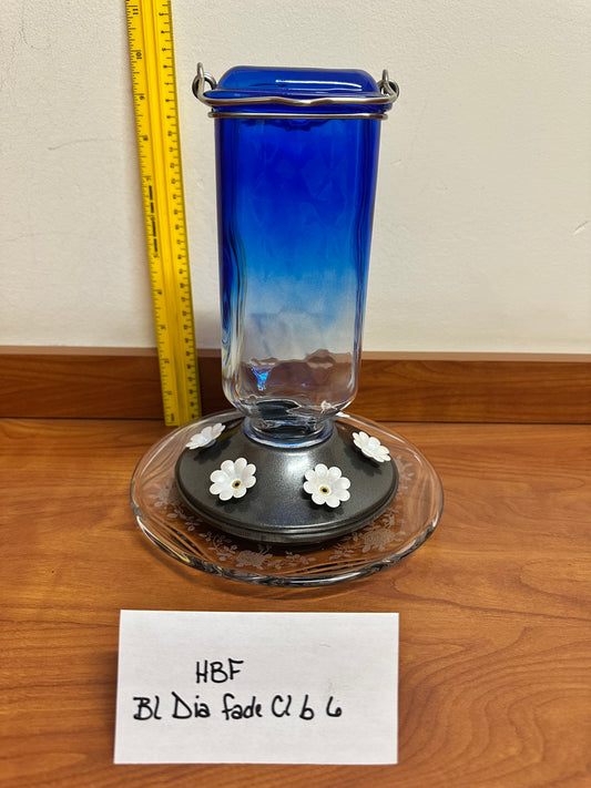 Hummingbird Feeder Blue Diamond fade w/ clear bottom 6 & 7