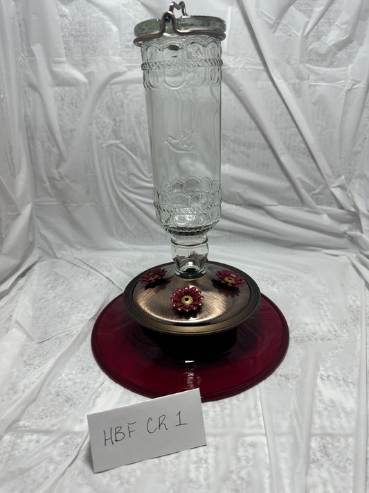 Hummingbird Feeder Clear Top Red Bottom 1