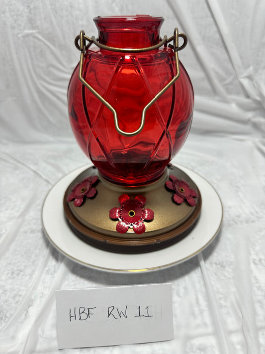 Hummingbird Feeder Red Top White Bottom 11