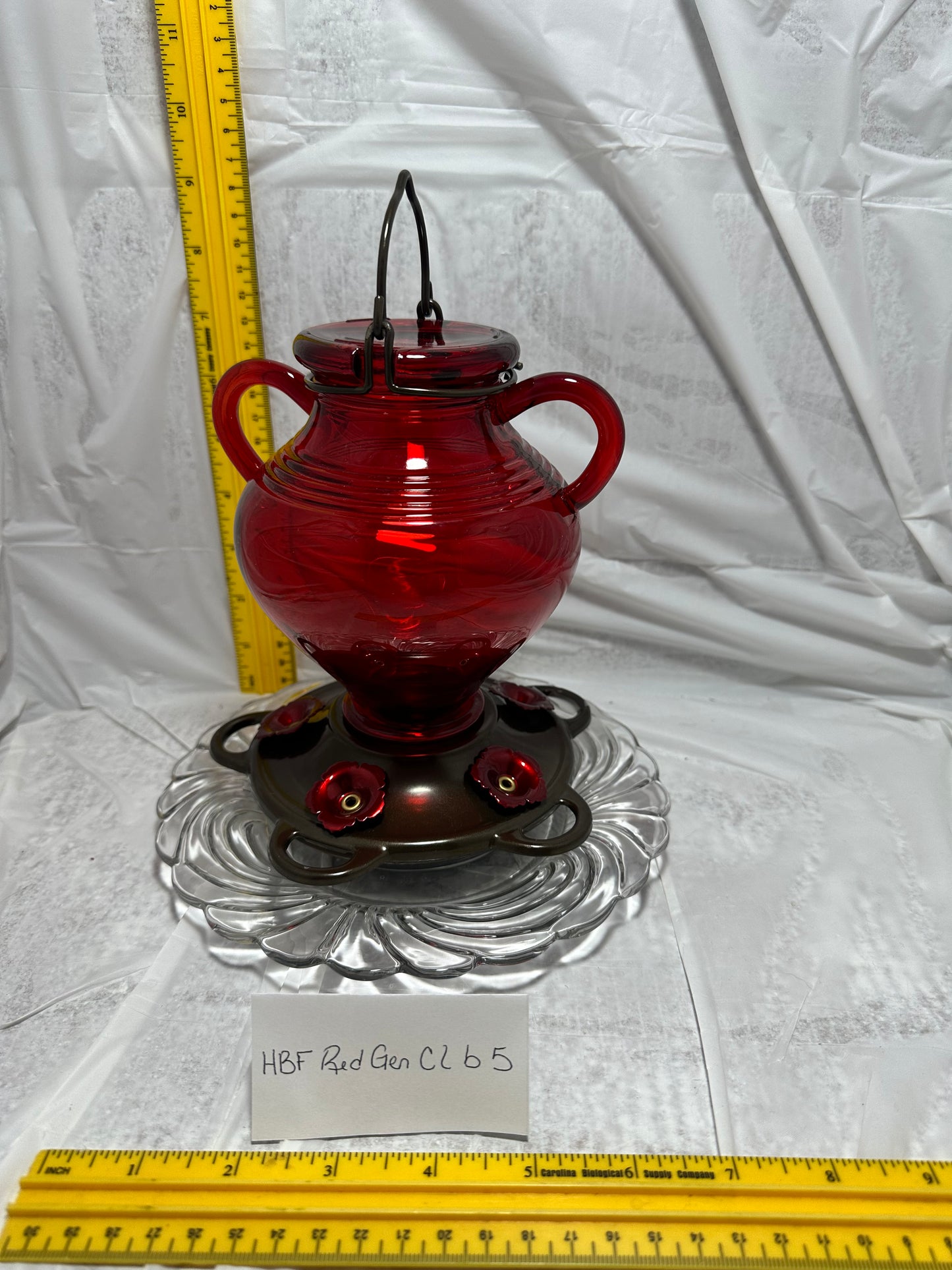 Hummingbird Feeder Red Genie Clear Bottom 5