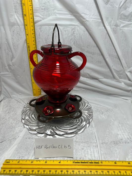 Hummingbird Feeder Red Genie Clear Bottom 5