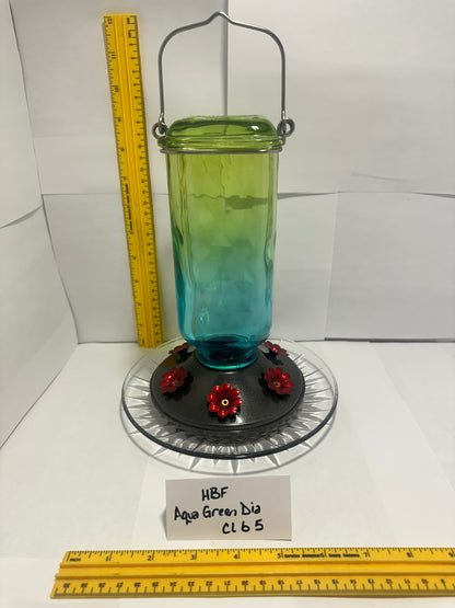 Hummingbird Feeder Aqua Green Square Diamond Clear Bottom 5 & 6
