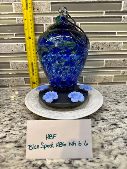 Hummingbird Feeder Blue Speck HBG White Bottom 5 & 6