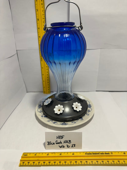Hummingbird Feeder Blue HotAirBalloon w/white & blue bottom 17 & 18