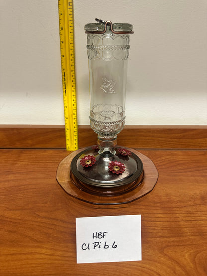 Hummingbird Feeder Clear Top Pink Bottom 5