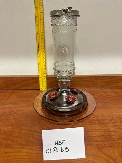 Hummingbird Feeder Clear Top Pink Bottom 5