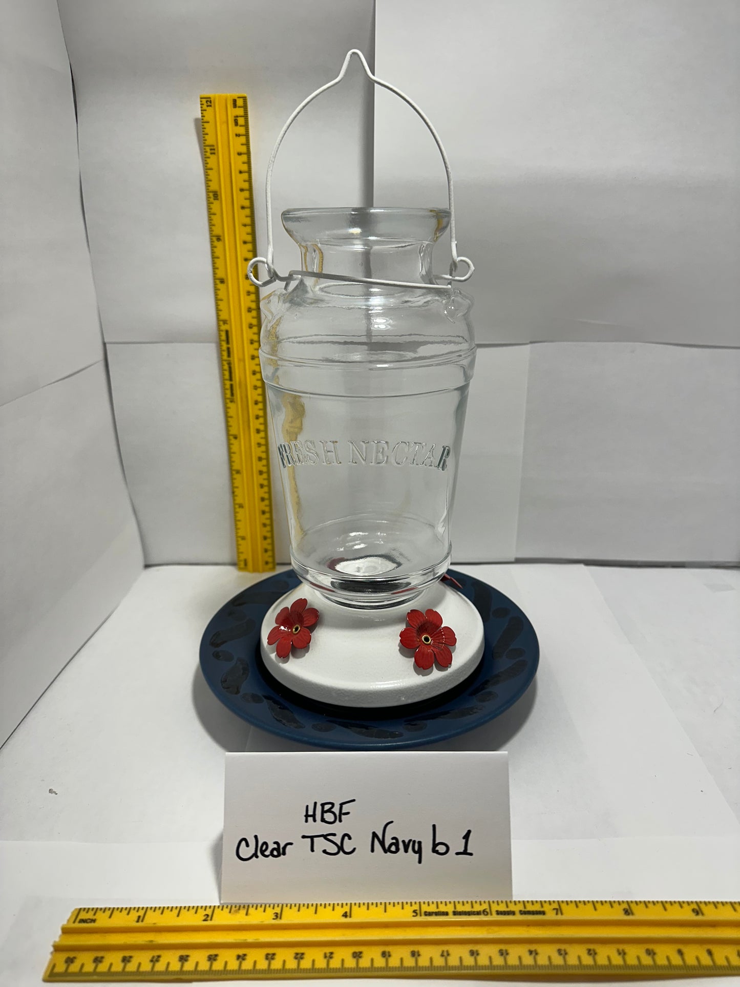 Hummingbird Feeder Clear Navy bottom 1 & 2