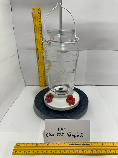 Hummingbird Feeder Clear Navy bottom 1 & 2