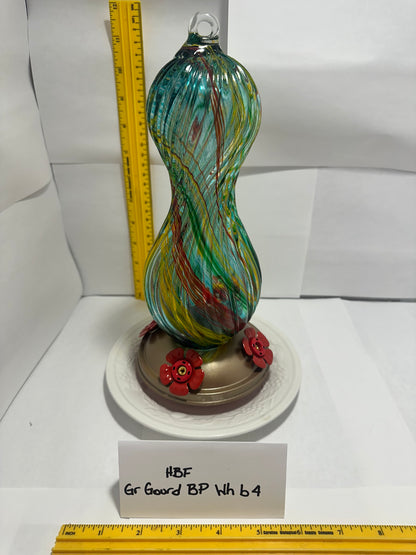 Hummingbird Feeder Green Gourd BP White bottom 1 & 2 & 3 & 4