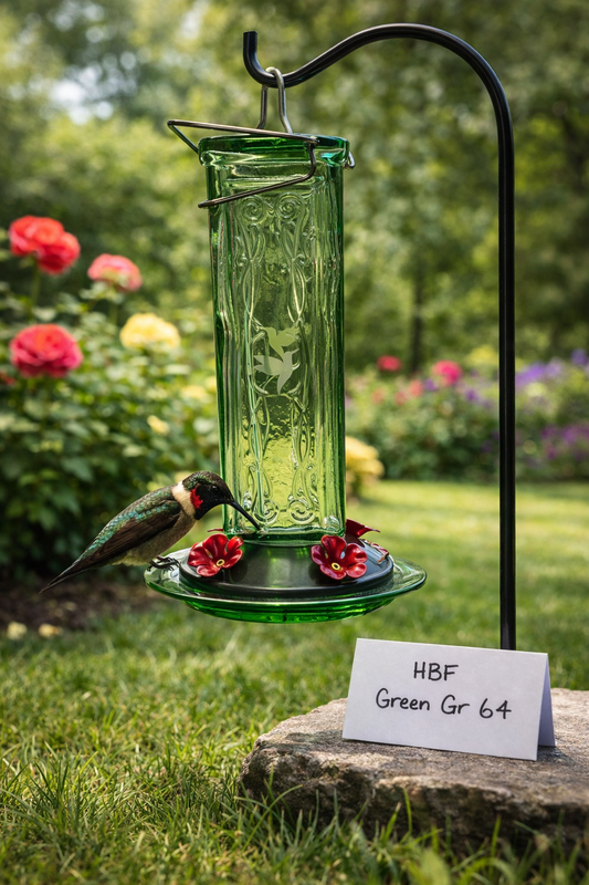 Hummingbird Feeder Green w/Green bottom 4*/4.1 & 4