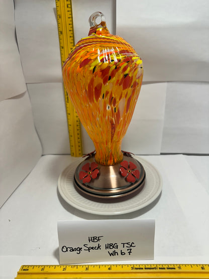 Hummingbird Feeder Orange Speck TSC White Bottom 7 & 8 & 10 & 11