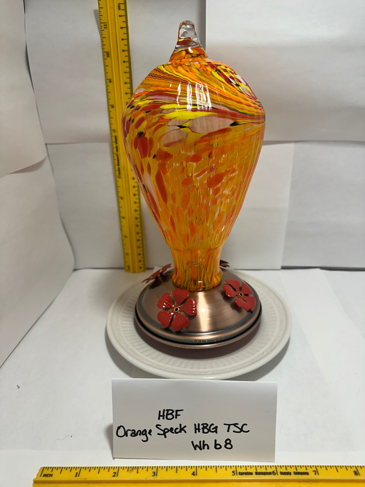 Hummingbird Feeder Orange Speck TSC White Bottom 7 & 8 & 10 & 11