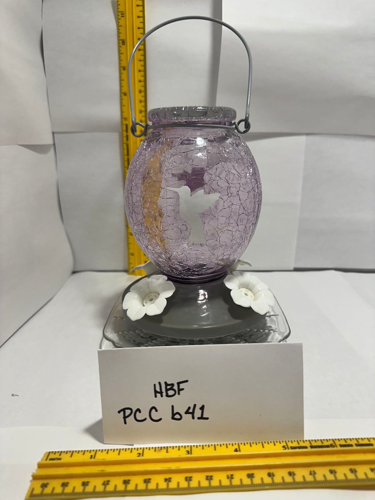Hummingbird Feeder PurpleCrackle Top Clear Bottom 41 & 42 & 43