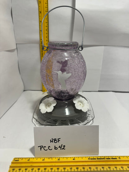 Hummingbird Feeder PurpleCrackle Top Clear Bottom 41 & 42 & 43