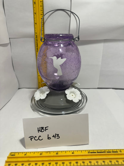Hummingbird Feeder PurpleCrackle Top Clear Bottom 41 & 42 & 43