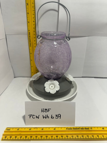 Hummingbird Feeder PurpleCrackle Top White Bottom 39 & 40