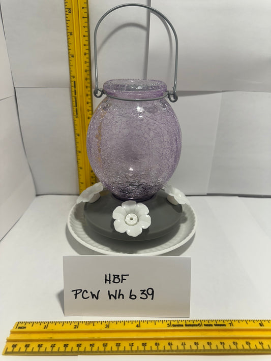 Hummingbird Feeder PurpleCrackle Top White Bottom 39 & 40