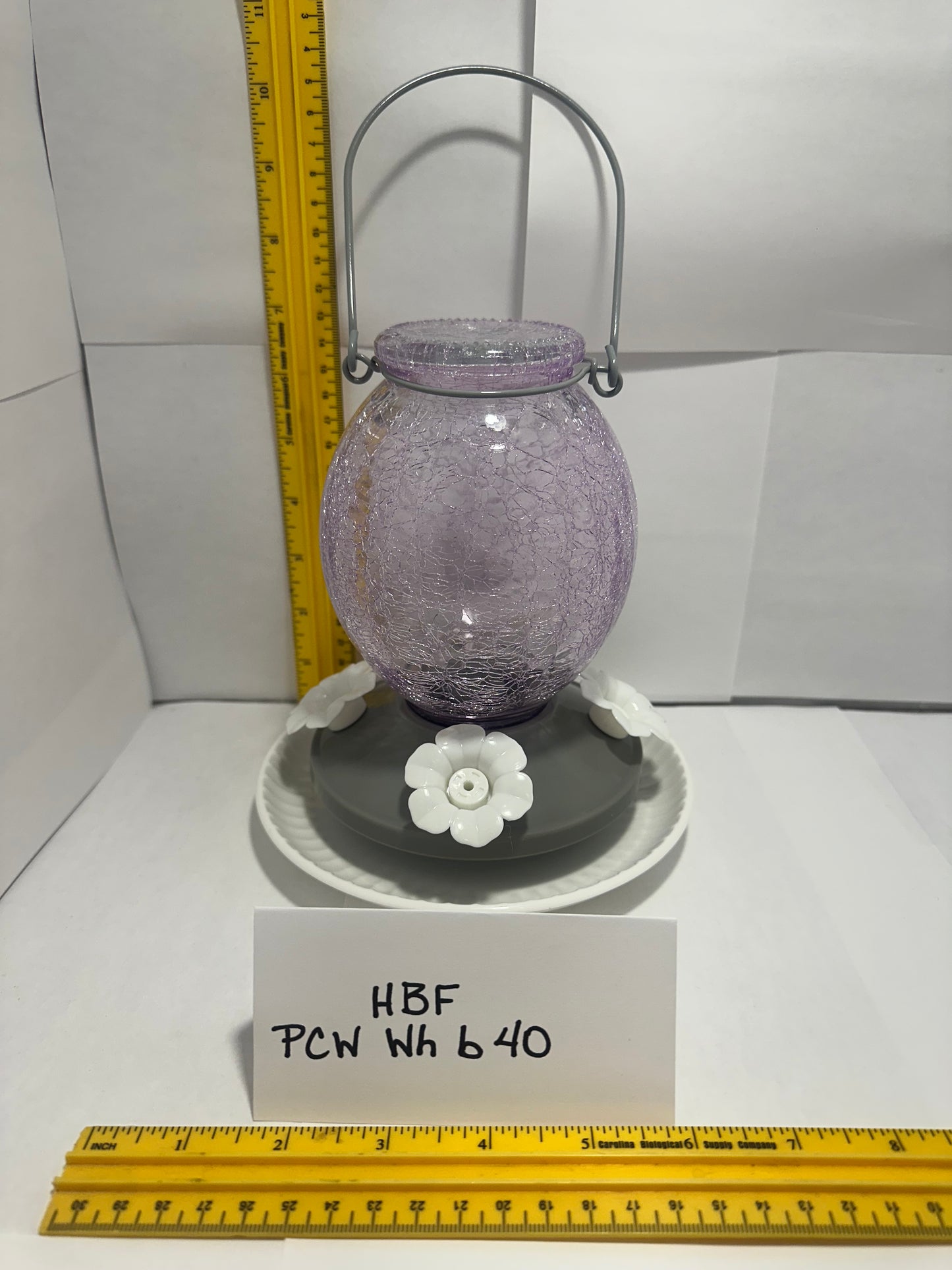 Hummingbird Feeder PurpleCrackle Top White Bottom 39 & 40