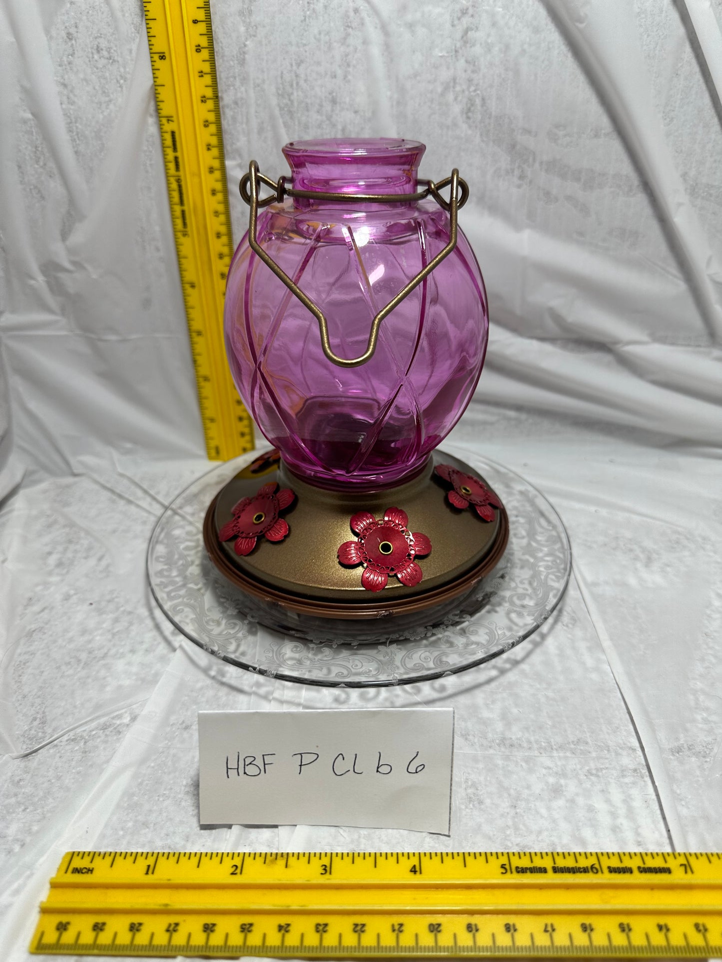 Hummingbird Feeder Round Purple Top w/Clear Bottom 5 & 6