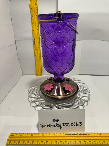 Hummingbird Feeder Purple Whiskey w/clear bottom 1 & 2 & 3 & 4
