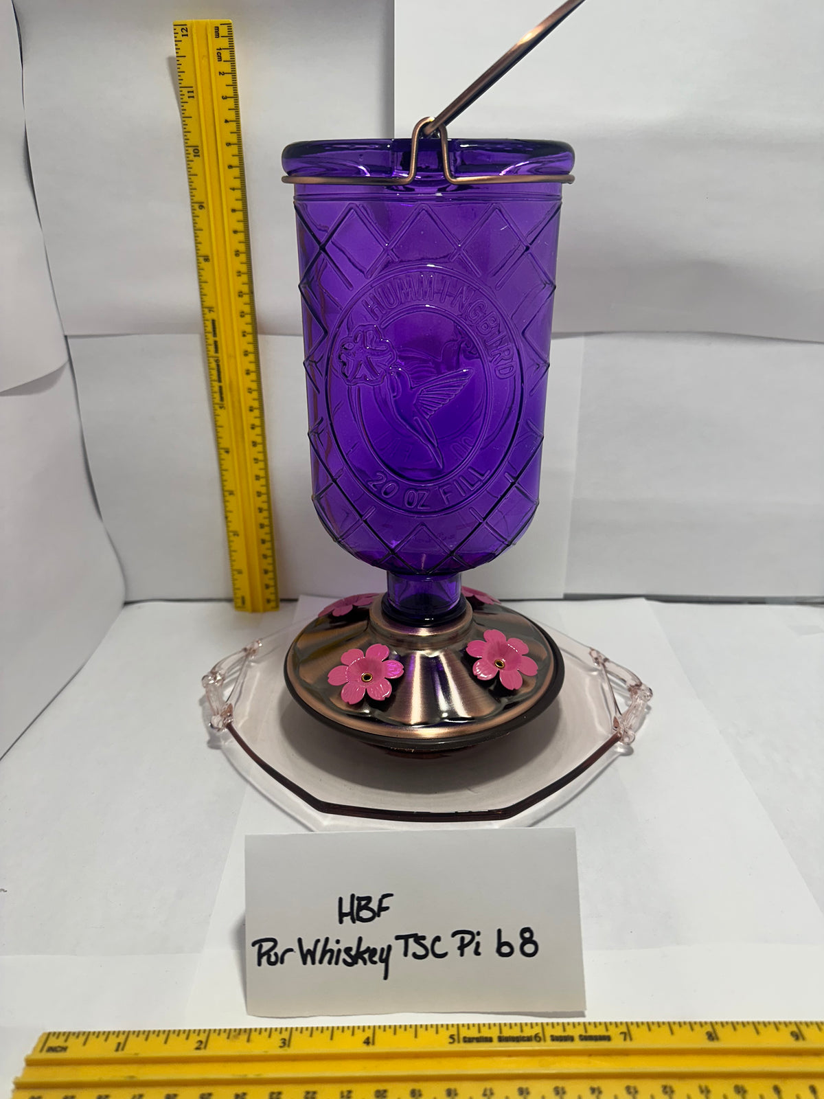 Hummingbird Feeder Purple Whiskey Pink bottom 7 & 8 & 9 & 10