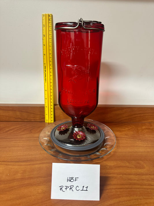 Hummingbird Feeder Red Top PP Clear Bottom 11 & 12